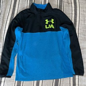 💥Reduced price💥 Youth Under Armour 3/4 fleece zip up. Navy/blue. Size M